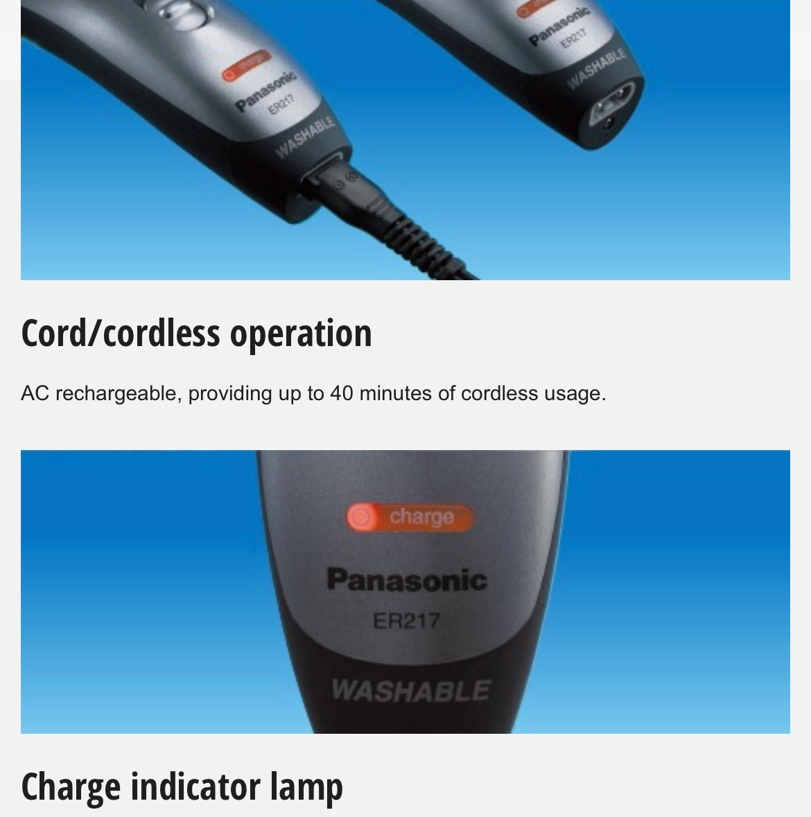 Panasonic Beard/Hair Trimmer ER217